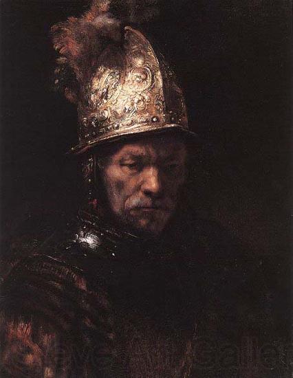 REMBRANDT Harmenszoon van Rijn Man in a Golden Helmet Spain oil painting art